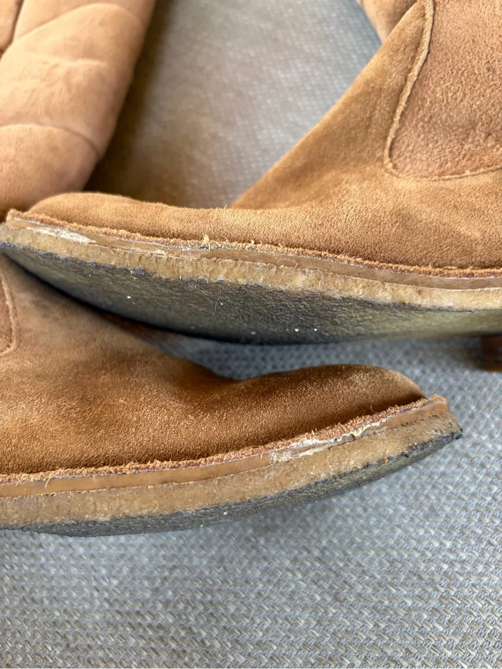 UGG Chestnut Tall Suede Shearling-Trim Boots- so good, size 7.5
